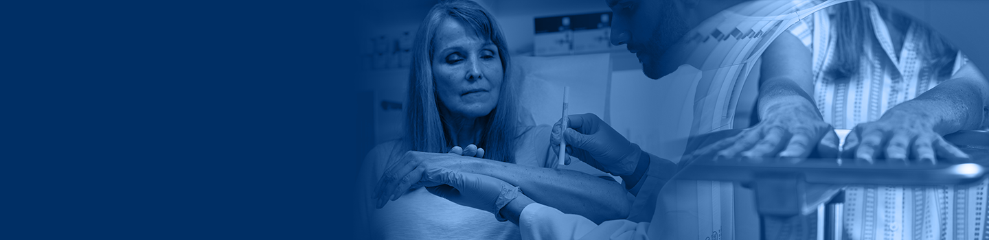 Woman with sunspots receiving LEVULAN KERASTICK + BLU-U treatment